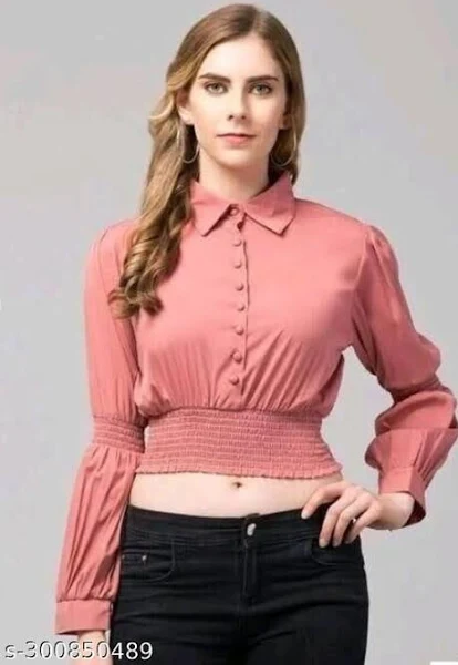 SHIRT STYLE CROP TOP FOR WOMEN AND GIRLS